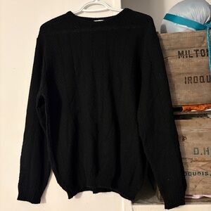 D’Allairds Vintage Canadian Made Open Knit Black Sweater Size Large